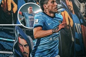 罗马尼亚媒体报道斯坦丘巨型TIFO:看看大连球迷为他准备了什么