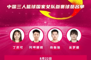 FIBA3x3系列赛曼谷站中国三人女篮名单:阿呷娜婧、吴梦婕在列