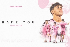 官方:迈阿密国际22岁后卫诺亚·阿伦租借芝加哥火焰,含买断选项